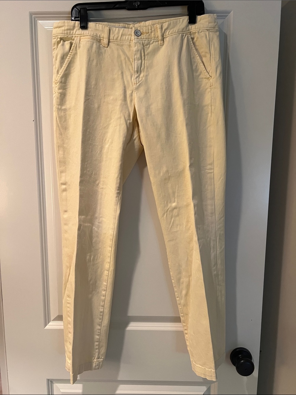 Pilcro Soft Yellow Straight-Leg Pants
